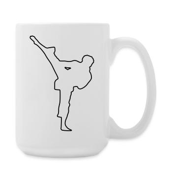 karate_umriss - Große Tasse 440 ml - Weiß - Rechts