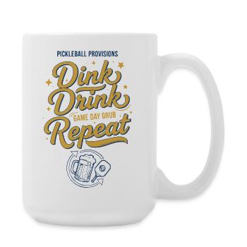 Pickleball-lustiger Spieler Dink Drink Repeat Love - Große Tasse 440 ml - Weiß - Rechts