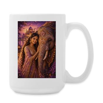 Mystic Elephant Queen - Large Mug 440 ml - white - Right