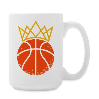 Basketball King & Queen Partnerlook Design - Große Tasse 440 ml - Weiß - Rechts