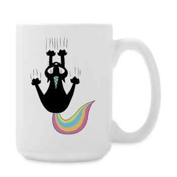 Art minimaliste de chat licorne arc-en-ciel - Grande tasse 440 ml - blanc - Droite