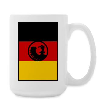 Flaggenkunst: Adler über Deutschland - Große Tasse 440 ml - Weiß - Rechts