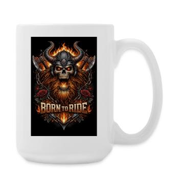 Born to Ride – Biker Skull - Large Mug 440 ml - white - Right