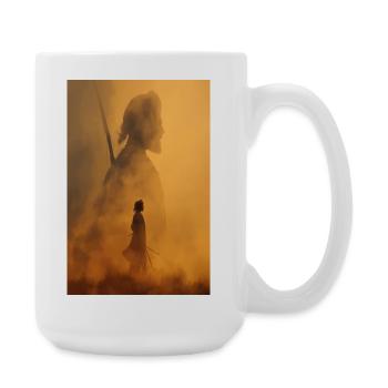 Ember-Krieger-Silhouette - Große Tasse 440 ml - Weiß - Rechts