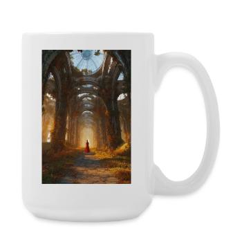 Autumn Ruins Cathedral Walk - Large Mug 440 ml - white - Right