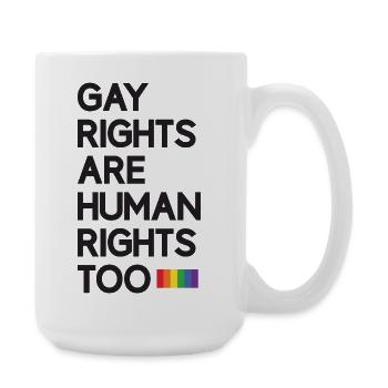 Mois de la Fierté LGBT - Les droits des homosexuels sont aussi des droits humains - Grande tasse 440 ml - blanc - Droite