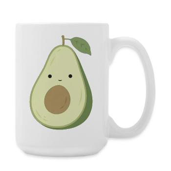 Ava Avocado – Sweet Kawaii Vegetable Design - Large Mug 440 ml - white - Right