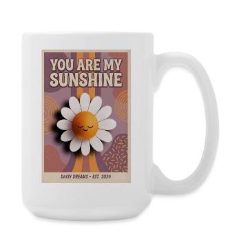 Du bist meine Sonnenschein-Gänseblümchen-Popkunst - Große Tasse 440 ml - Weiß - Rechts