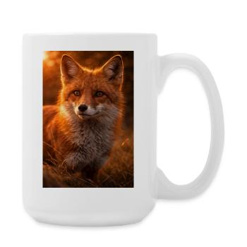 Renard orange au coucher du soleil - Grande tasse 440 ml - blanc - Droite