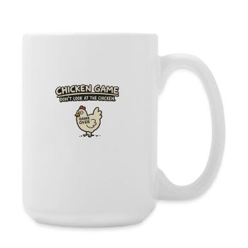 Jeu du poulet – Ne regarde pas - Grande tasse 440 ml - blanc - Droite