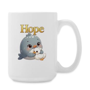 Hope cuddles: Whale and chick - Large Mug 440 ml - white - Right