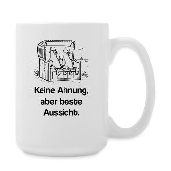 Lustige Möwen im Strandkorb - Große Tasse 440 ml - Weiß - Rechts
