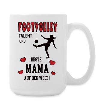 Footvolley Beste Mama Mutter Muttertag Geburtstag - Große Tasse 440 ml - Weiß - Rechts