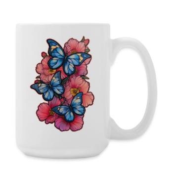 Butterfly Flower - Large Mug 440 ml - white - Right