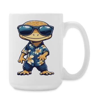 Lizard Comic Vacation - Large Mug 440 ml - white - Right