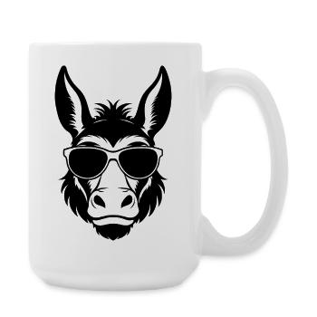 Eselgesicht-Sonnenbrille - Große Tasse 440 ml - Weiß - Rechts