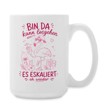 Malle 2026 Bin Da Kann Losgehen Es Eskaliert eh - Große Tasse 440 ml - Weiß - Rechts