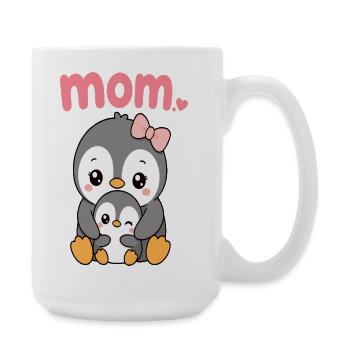 Penguin mom and chick - Large Mug 440 ml - white - Right