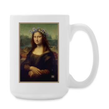 Mona Lisa Floral Crown - Large Mug 440 ml - white - Right