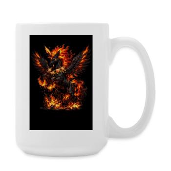 Fire Pegasus with Flower Wreath - Large Mug 440 ml - white - Right