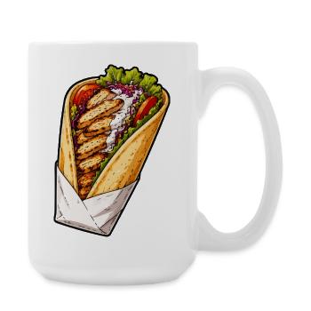 Chicken Wrap Illustration - Large Mug 440 ml - white - Right