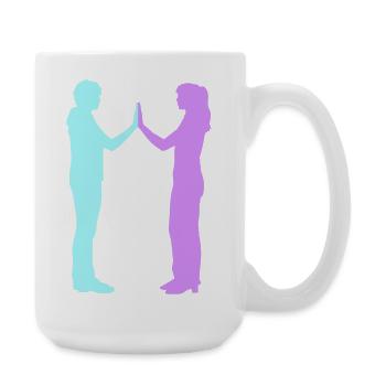 Menschen Gruppe Silhouette Freunde Team Zusammen - Große Tasse 440 ml - Weiß - Rechts