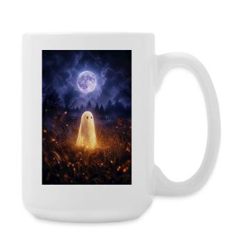 Mondbeschienener Geist im Laternenfeld - Große Tasse 440 ml - Weiß - Rechts