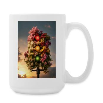 Lumière florale de feu de circulation - Grande tasse 440 ml - blanc - Droite