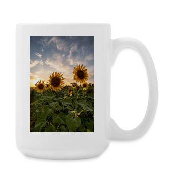 Sunflowers at sunset - Large Mug 440 ml - white - Right