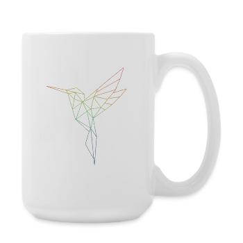 Oiseau arc-en-ciel géométrique - Grande tasse 440 ml - blanc - Droite