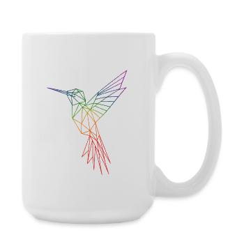 Rainbow Origami Hummingbird - Large Mug 440 ml - white - Right