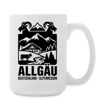 Allgäu Alpenregion Alpen Silhouette - Große Tasse 440 ml - Weiß - Rechts