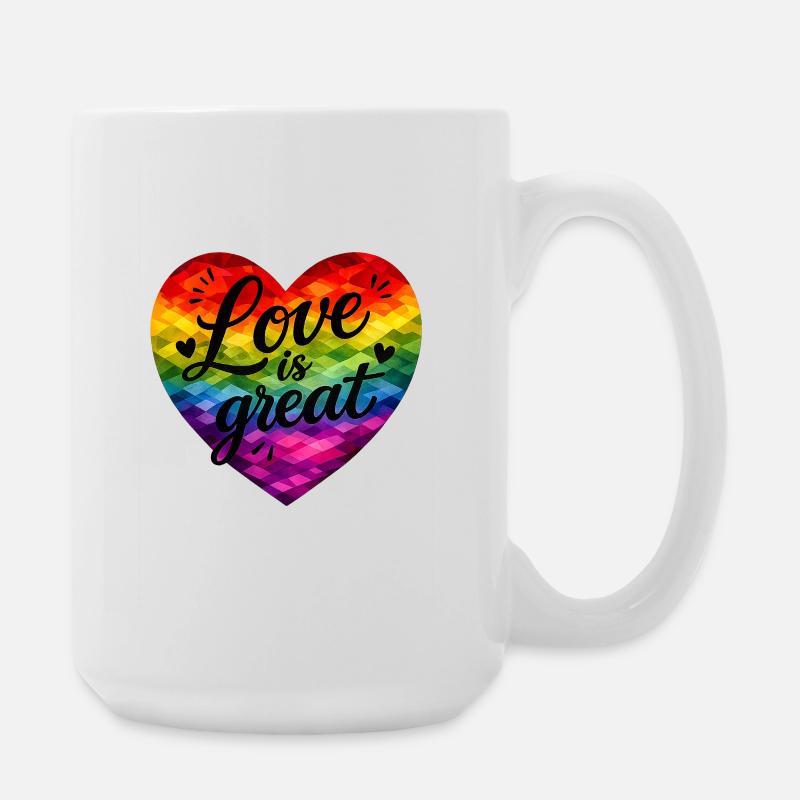 Liebe ist großartig! - Große Tasse 440 ml - Weiß