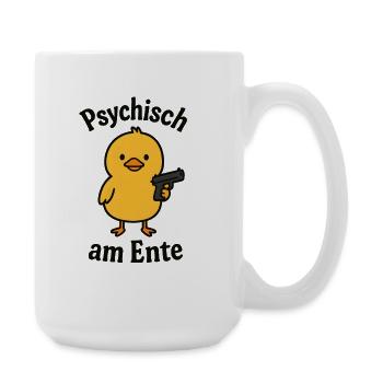 Psychisch Am Ente Lustiger Spruch - Große Tasse 440 ml - Weiß - Rechts