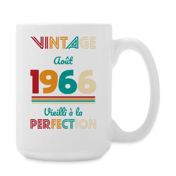 Anniversaire 60 ans - Vintage - Août 1966 - Grande tasse 440 ml - blanc - Droite