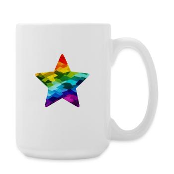 Rainbow Mosaic Star - Large Mug 440 ml - white - Right