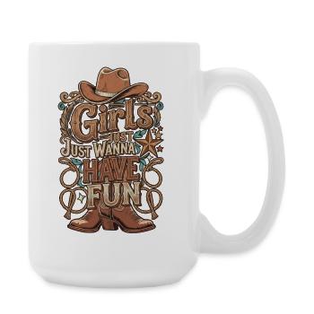 Cowboy Fun Typo Design - Large Mug 440 ml - white - Right