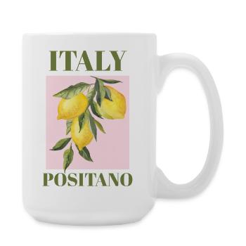 Italien Positano Urlaub Strand Zitronen Amalfi - Große Tasse 440 ml - Weiß - Rechts
