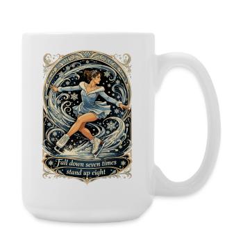 Figure Skating Art Nouveau Shirt: Stand Up - Large Mug 440 ml - white - Right