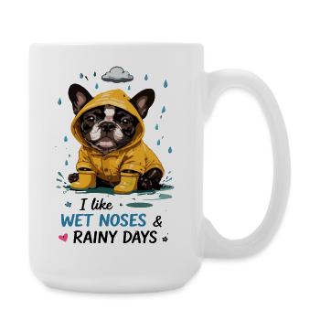 J’aime les nez mouillés et le bouledogue les jours de pluie - Grande tasse 440 ml - blanc - Droite