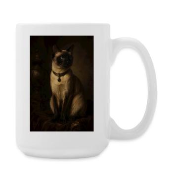 Nocturne Siamese Portrait - Large Mug 440 ml - white - Right