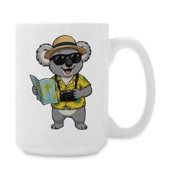Koala Photographe de voyage avec appareil photo - Grande tasse 440 ml - blanc - Droite
