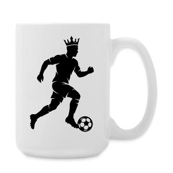 Fussballspieler Silhouette Krone - Große Tasse 440 ml - Weiß - Rechts