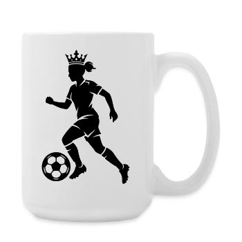 Silhouette féminine de football - Grande tasse 440 ml - blanc - Droite