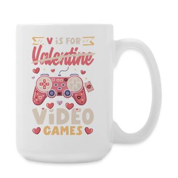 Retro Heart Valentine's Day Design Love - Large Mug 440 ml - white - Right