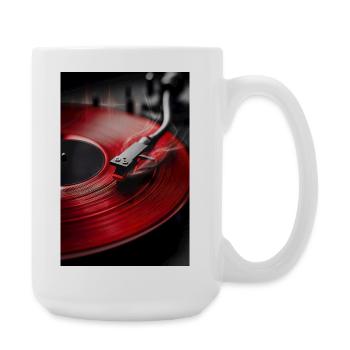 Crimson Vinyl Groove - Large Mug 440 ml - white - Right