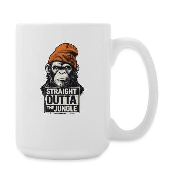 Straight Outta The Jungle Monkey - Große Tasse 440 ml - Weiß - Rechts
