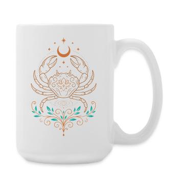 Signe du zodiaque du Cancer – Motif du symbole mystique - Grande tasse 440 ml - blanc - Droite