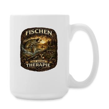 Fischen ist meine Therapie - Große Tasse 440 ml - Weiß - Rechts
