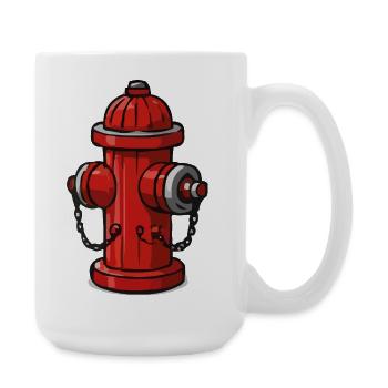 Cartoon-Feuerhydrant mit Ketten - Große Tasse 440 ml - Weiß - Rechts